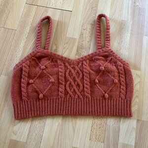 For Love And Lemons Terracotta Knit Top